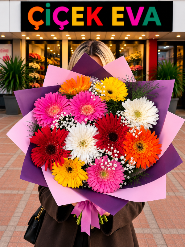  Antalya Çiçek - 11 Karışık Gerbera Buketi