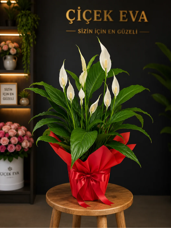  Antalya Çiçek - Barış Çiçeği (Spathiphyllum) Saksı Bitkisi