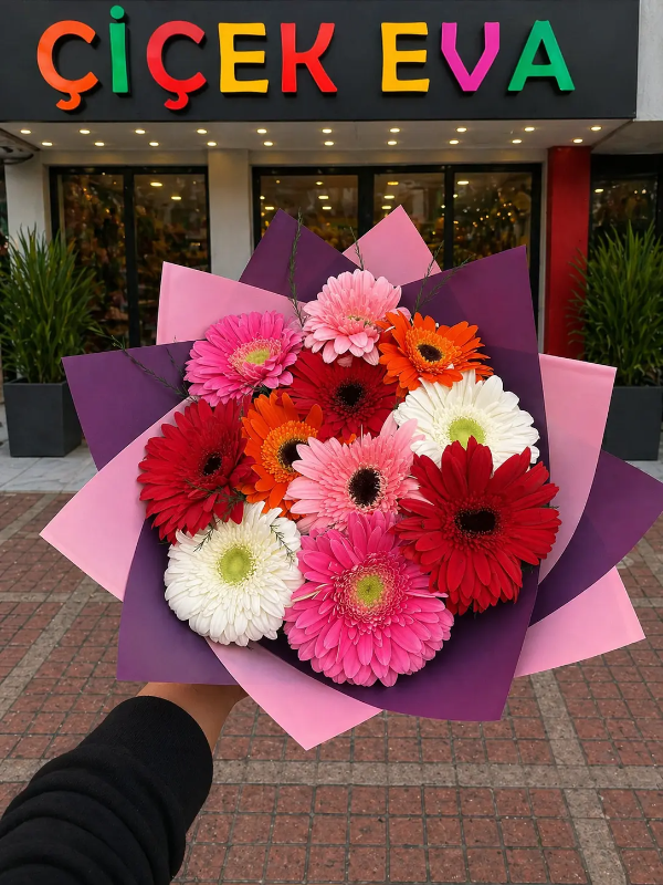Antalya Çiçekçi - Karışık Gerbera Buketi